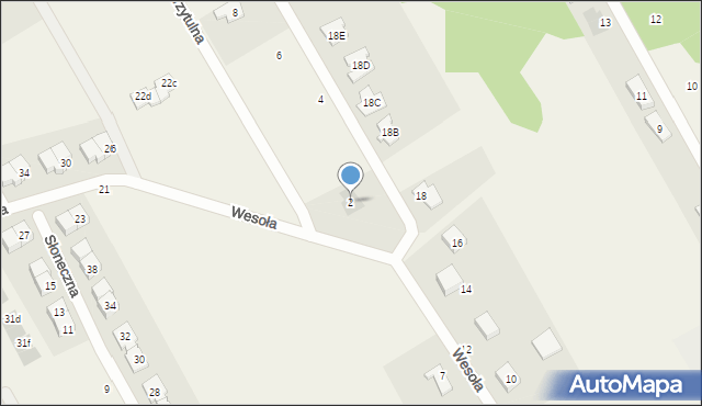 Majdan, Przytulna, 2, mapa Majdan