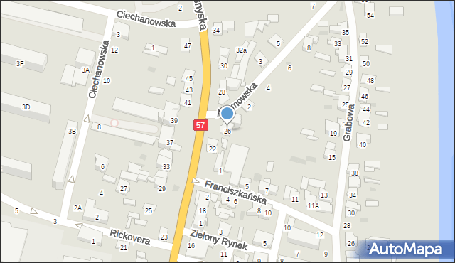 Maków Mazowiecki, Przasnyska, 26, mapa Maków Mazowiecki