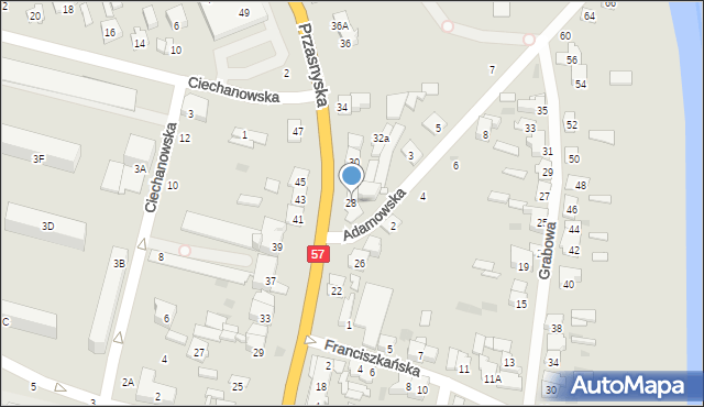 Maków Mazowiecki, Przasnyska, 28, mapa Maków Mazowiecki