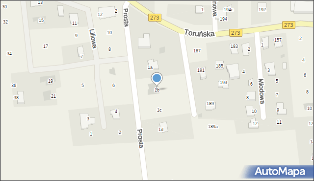 Mała Nieszawka, Prosta, 1b, mapa Mała Nieszawka