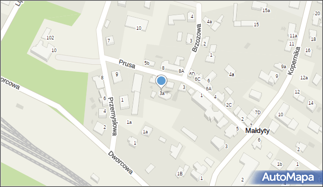 Małdyty, Prusa, 3a, mapa Małdyty