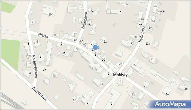 Małdyty, Prusa, 4, mapa Małdyty