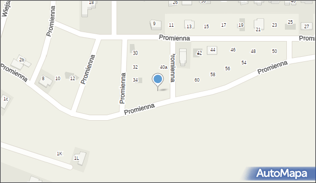 Malinowice, Promienna, 38, mapa Malinowice