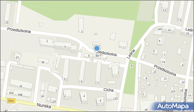 Małkinia Górna, Przedszkolna, 6A, mapa Małkinia Górna