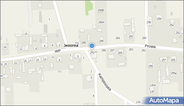 Małocice, Prosta, 271, mapa Małocice