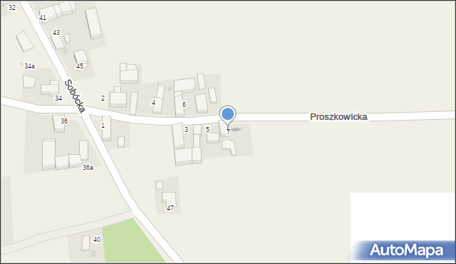 Maniów, Proszkowicka, 7, mapa Maniów