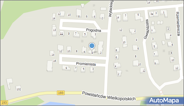 Margonin, Promienista, 4, mapa Margonin