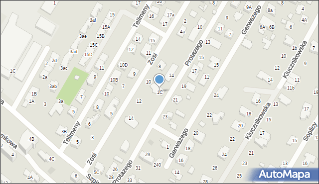 Marki, Protazego, 1C, mapa Marki