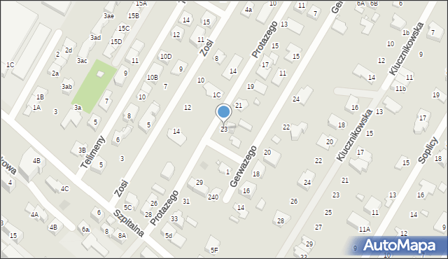 Marki, Protazego, 23, mapa Marki