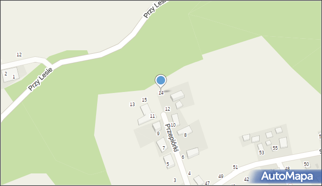 Masłomiąca, Przepiórki, 14, mapa Masłomiąca