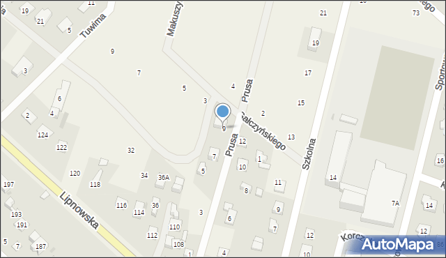 Maszewo Duże, Prusa Bolesława, 9, mapa Maszewo Duże