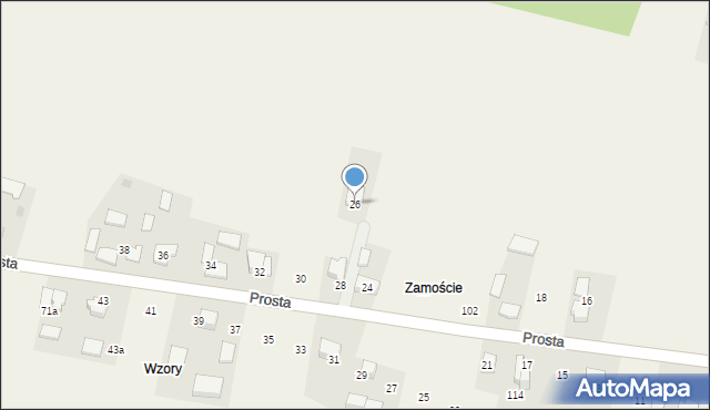 Maszków, Prosta, 26, mapa Maszków