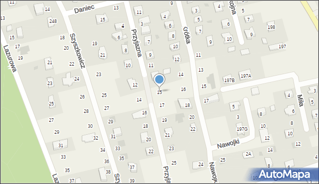 Mętów, Przyjazna, 15, mapa Mętów