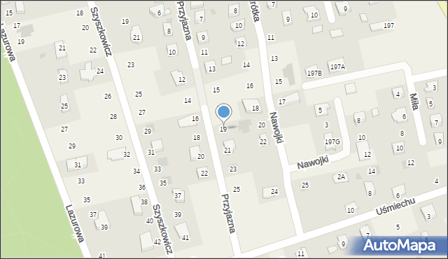 Mętów, Przyjazna, 19, mapa Mętów