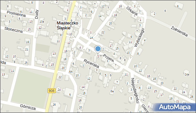 Miasteczko Śląskie, Przerwy-Tetmajera Kazimierza, 1, mapa Miasteczko Śląskie
