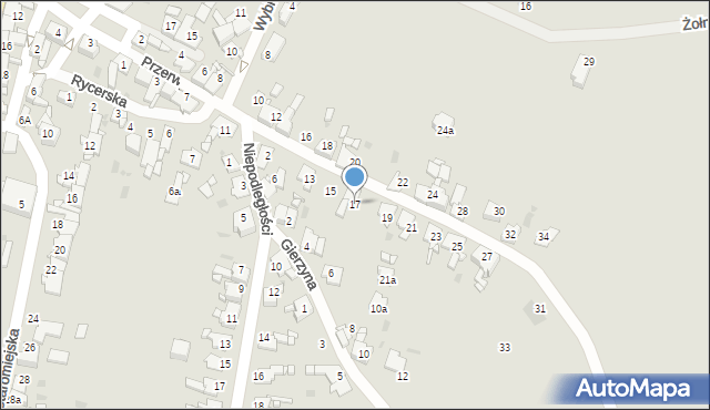 Miasteczko Śląskie, Przerwy-Tetmajera Kazimierza, 17, mapa Miasteczko Śląskie