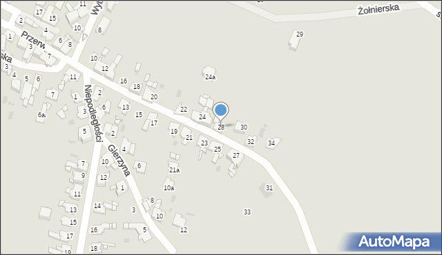 Miasteczko Śląskie, Przerwy-Tetmajera Kazimierza, 28, mapa Miasteczko Śląskie