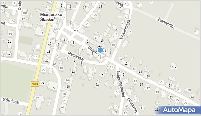 Miasteczko Śląskie, Przerwy-Tetmajera Kazimierza, 7, mapa Miasteczko Śląskie