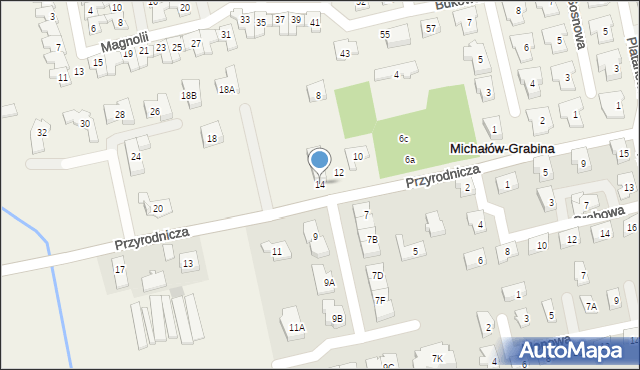 Michałów-Grabina, Przyrodnicza, 14, mapa Michałów-Grabina