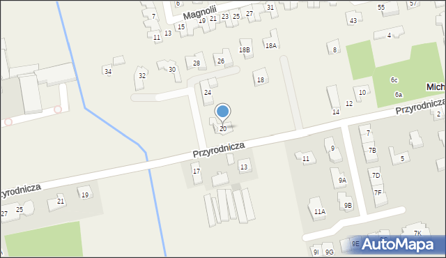 Michałów-Grabina, Przyrodnicza, 20, mapa Michałów-Grabina