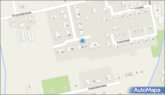 Michałów-Grabina, Przyrodnicza, 9C, mapa Michałów-Grabina