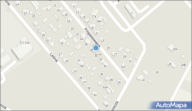 Michałowo, Projektowana, 30, mapa Michałowo