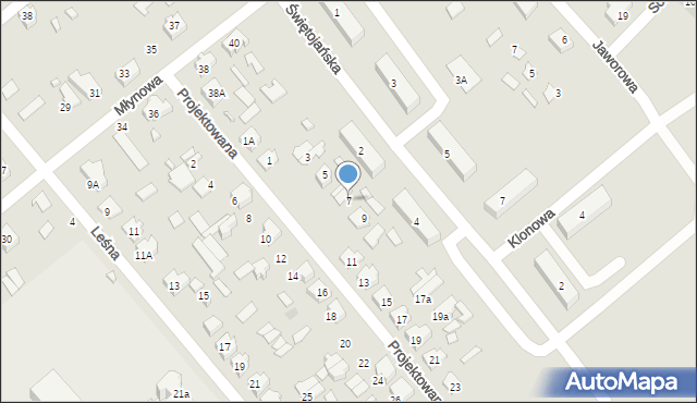 Michałowo, Projektowana, 7, mapa Michałowo