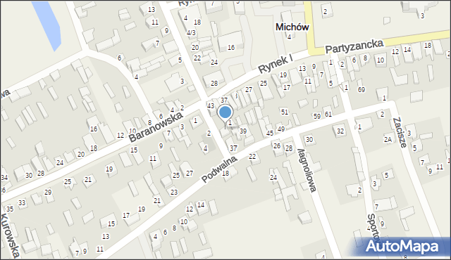 Michów, Przechodnia, 3, mapa Michów