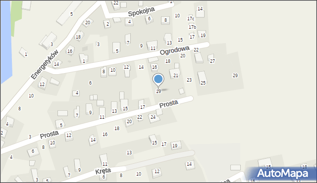 Międzybrodzie Żywieckie, Prosta, 19, mapa Międzybrodzie Żywieckie