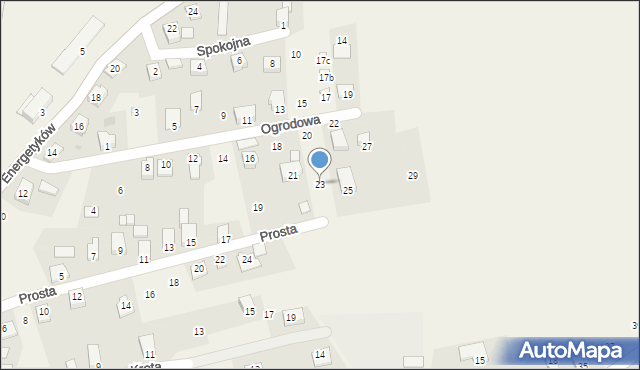 Międzybrodzie Żywieckie, Prosta, 23, mapa Międzybrodzie Żywieckie