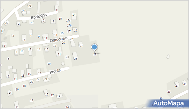 Międzybrodzie Żywieckie, Prosta, 29, mapa Międzybrodzie Żywieckie