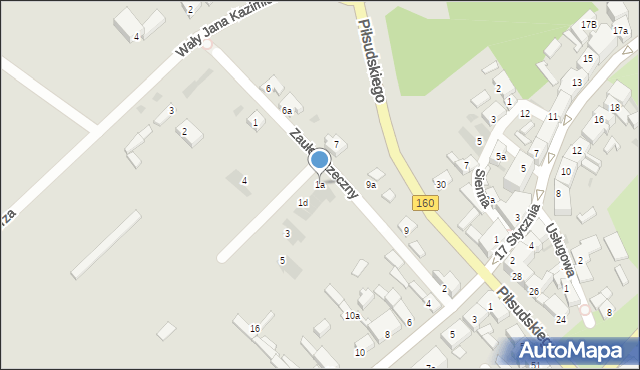 Międzychód, Przy Wale, 1a, mapa Międzychód