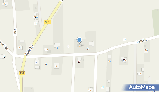 Międzyrzecze, Przeczna, 7, mapa Międzyrzecze