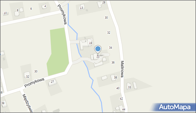 Międzyświeć, Promykowa, 21, mapa Międzyświeć