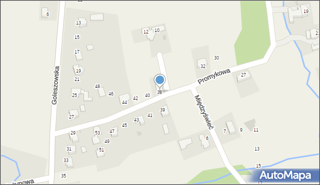 Międzyświeć, Promykowa, 38, mapa Międzyświeć