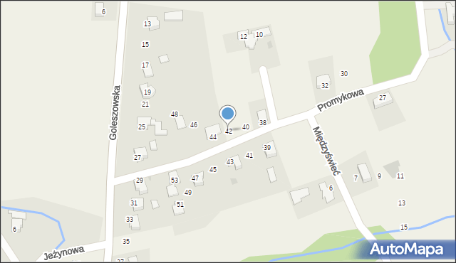 Międzyświeć, Promykowa, 42, mapa Międzyświeć