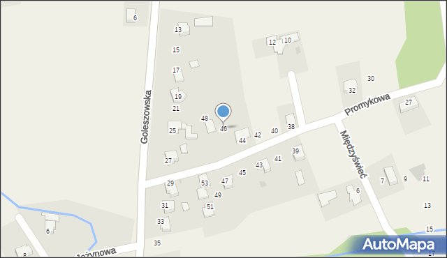 Międzyświeć, Promykowa, 46, mapa Międzyświeć