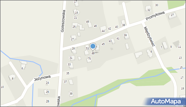 Międzyświeć, Promykowa, 49, mapa Międzyświeć