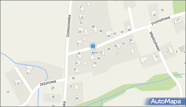 Międzyświeć, Promykowa, 53, mapa Międzyświeć