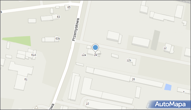 Mielec, Przemysłowa, 24, mapa Mielca