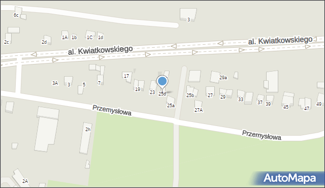 Mielec, Przemysłowa, 25d, mapa Mielca