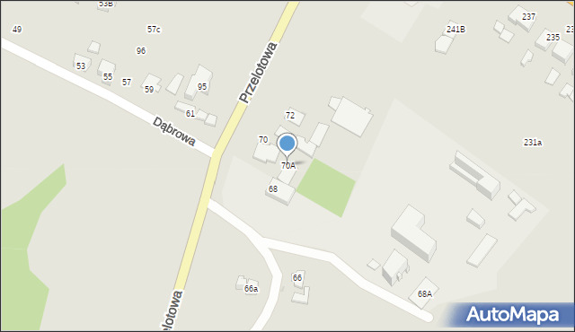 Mikołów, Przelotowa, 70A, mapa Mikołów