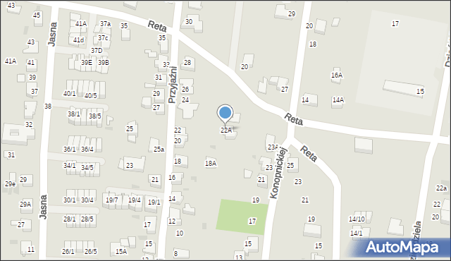 Mikołów, Przyjaźni, 22A, mapa Mikołów