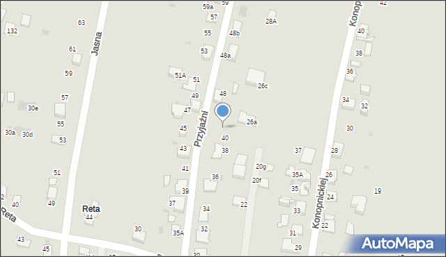 Mikołów, Przyjaźni, 42, mapa Mikołów