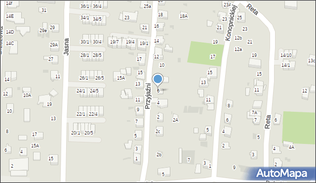 Mikołów, Przyjaźni, 6, mapa Mikołów