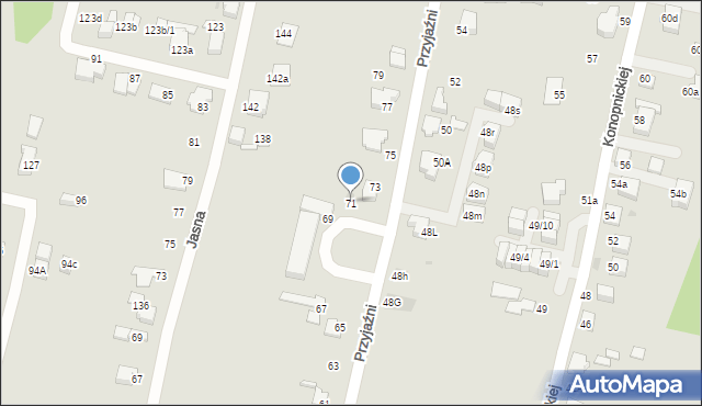 Mikołów, Przyjaźni, 71, mapa Mikołów