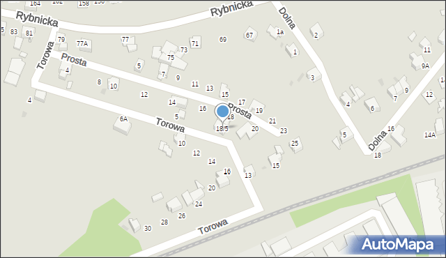 Mikołów, Prosta, 18/5, mapa Mikołów