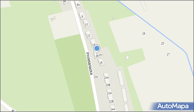 Miłkowice, Proletariacka, 16, mapa Miłkowice