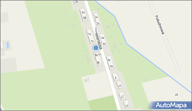 Miłkowice, Proletariacka, 9A, mapa Miłkowice