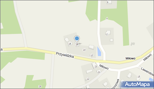 Miłowo, Przywidzka, 16, mapa Miłowo